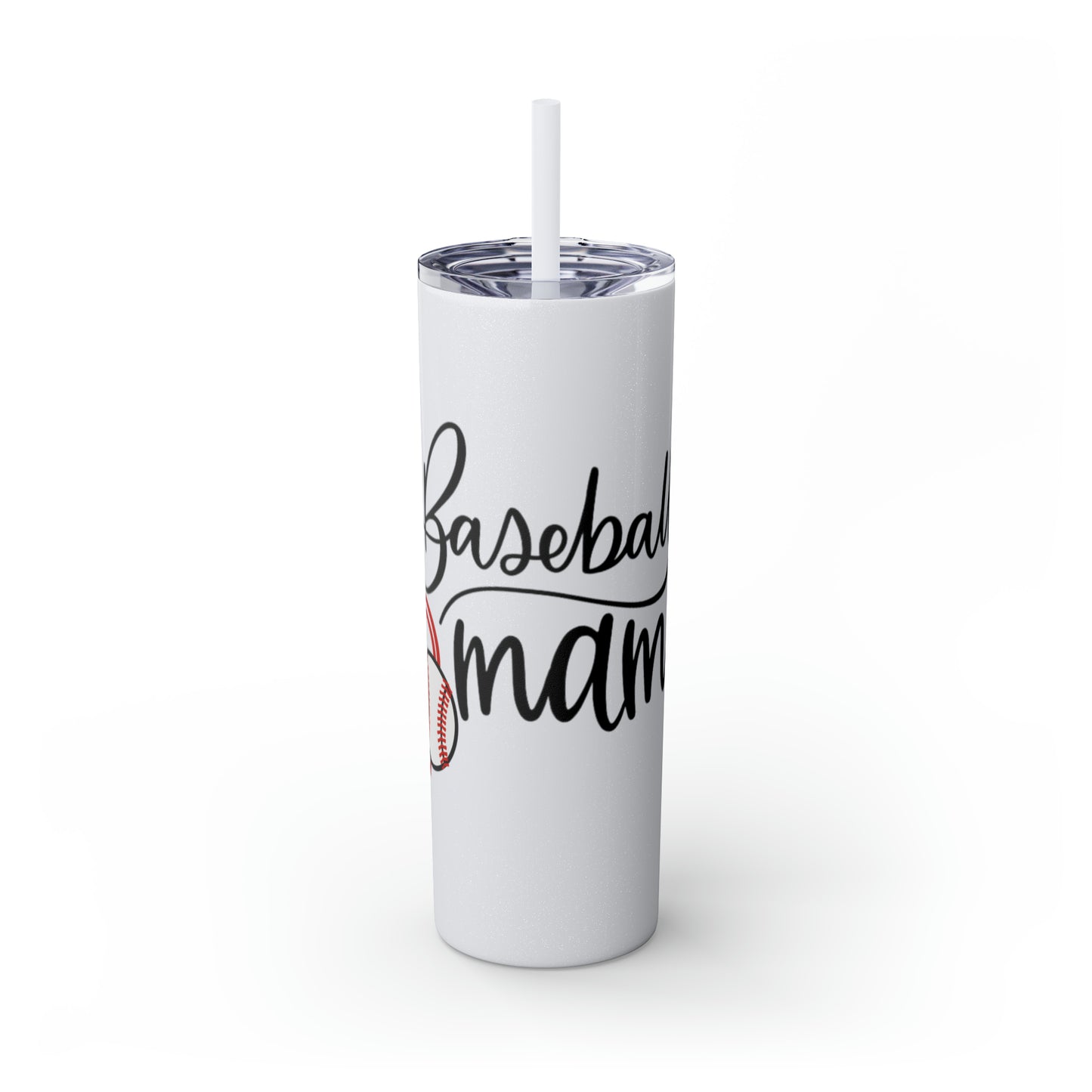 Baseball Mama Maars Skinny Tumbler with Straw, 20oz