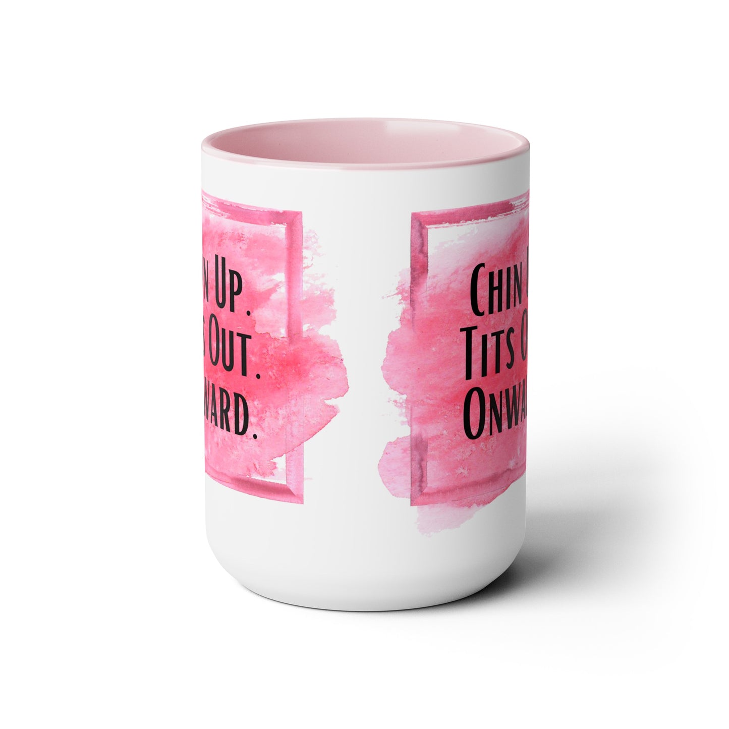 Chin Up Two-Tone Coffee Mugs, 15oz