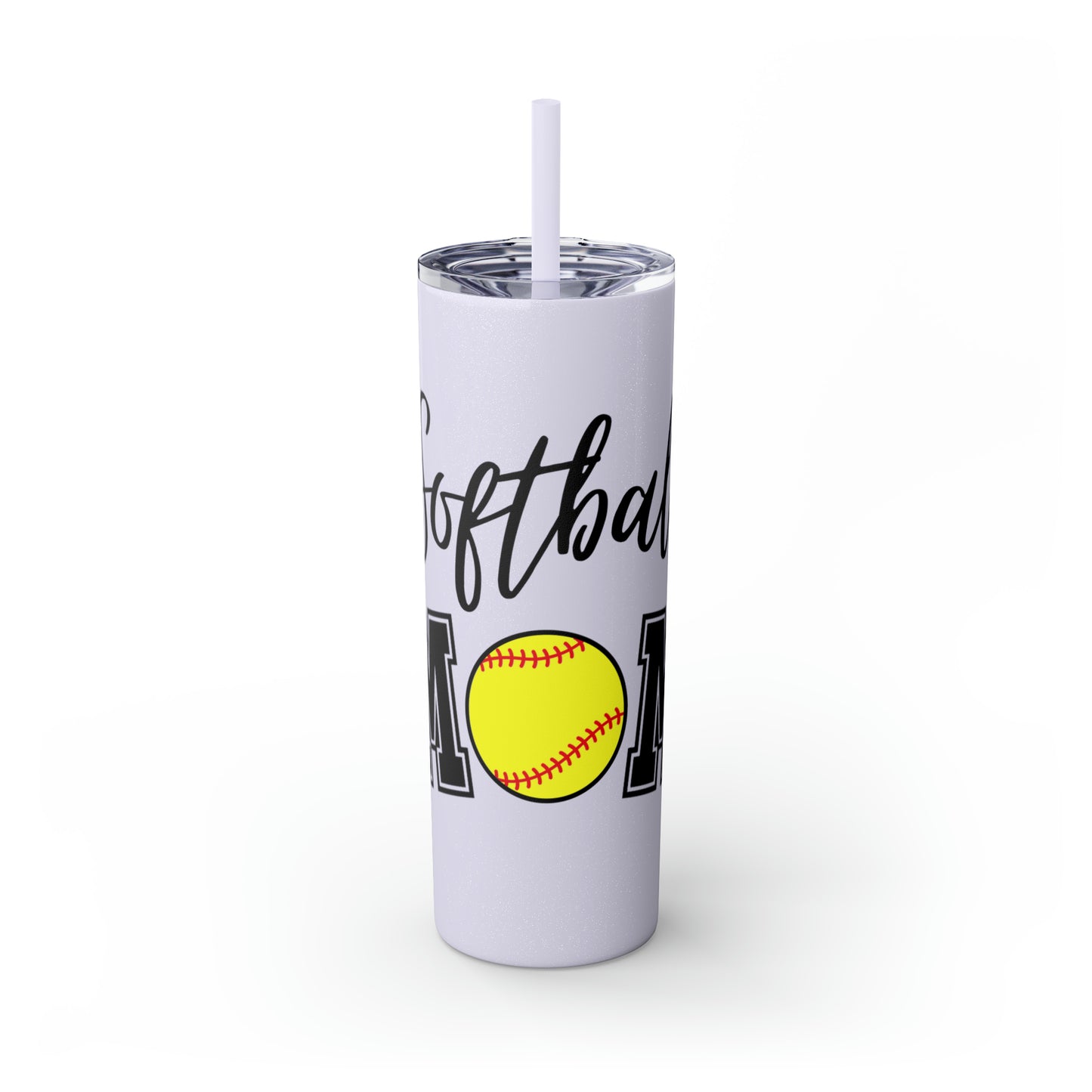 Softball Mom Maars Skinny Tumbler with Straw, 20oz