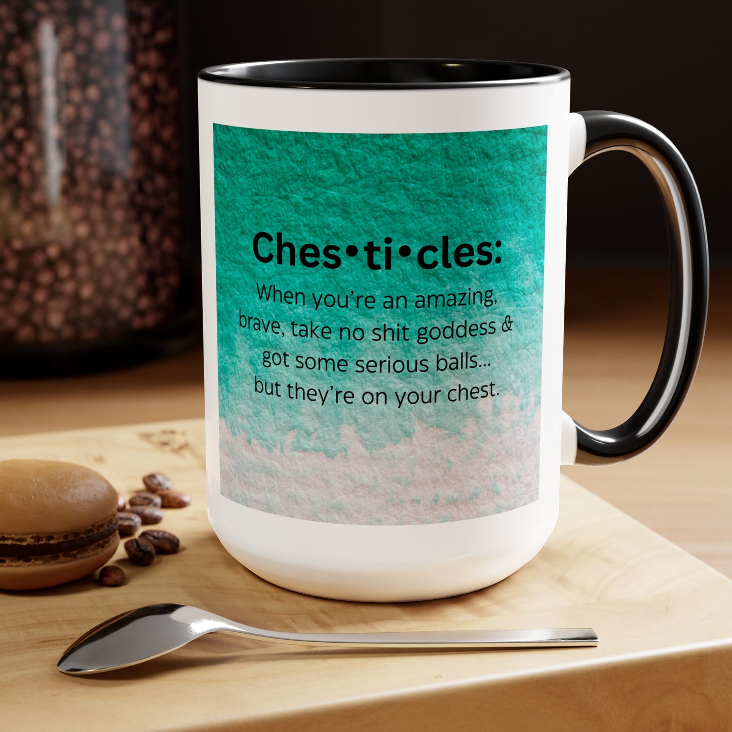 Chesticles Two-Tone Coffee Mugs, 15oz