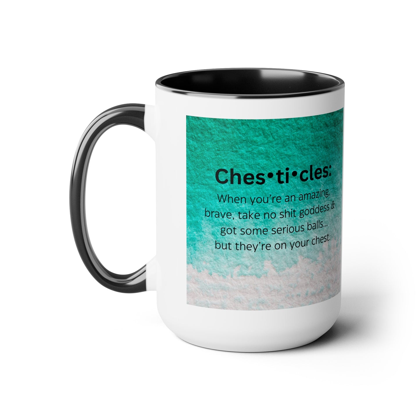 Chesticles Two-Tone Coffee Mugs, 15oz