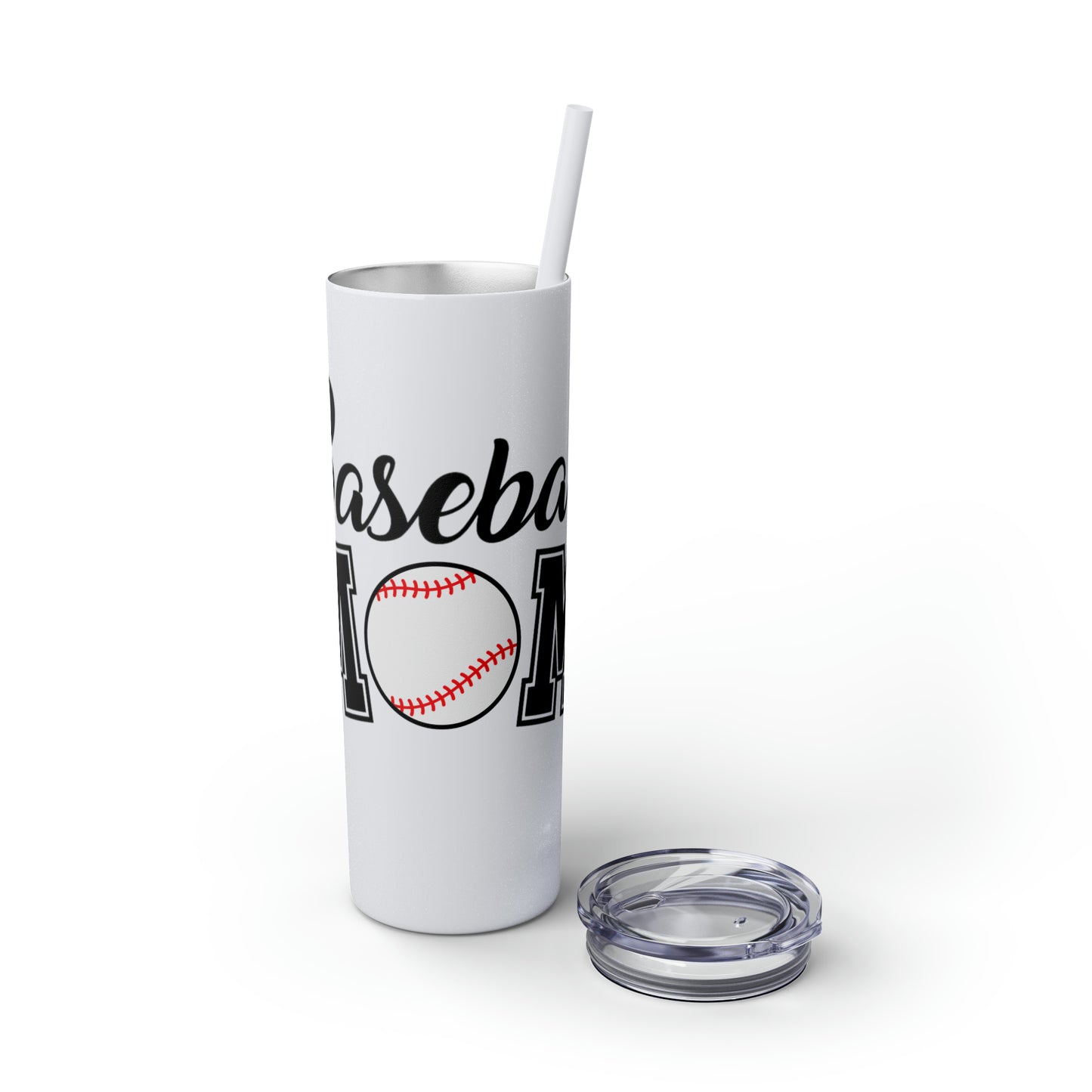 Baseball Mom Maars Skinny Tumbler with Straw, 20oz