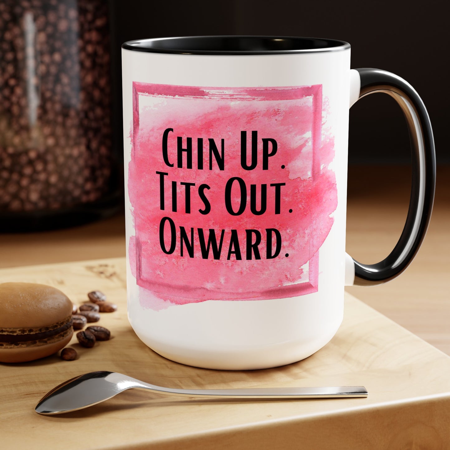 Chin Up Two-Tone Coffee Mugs, 15oz