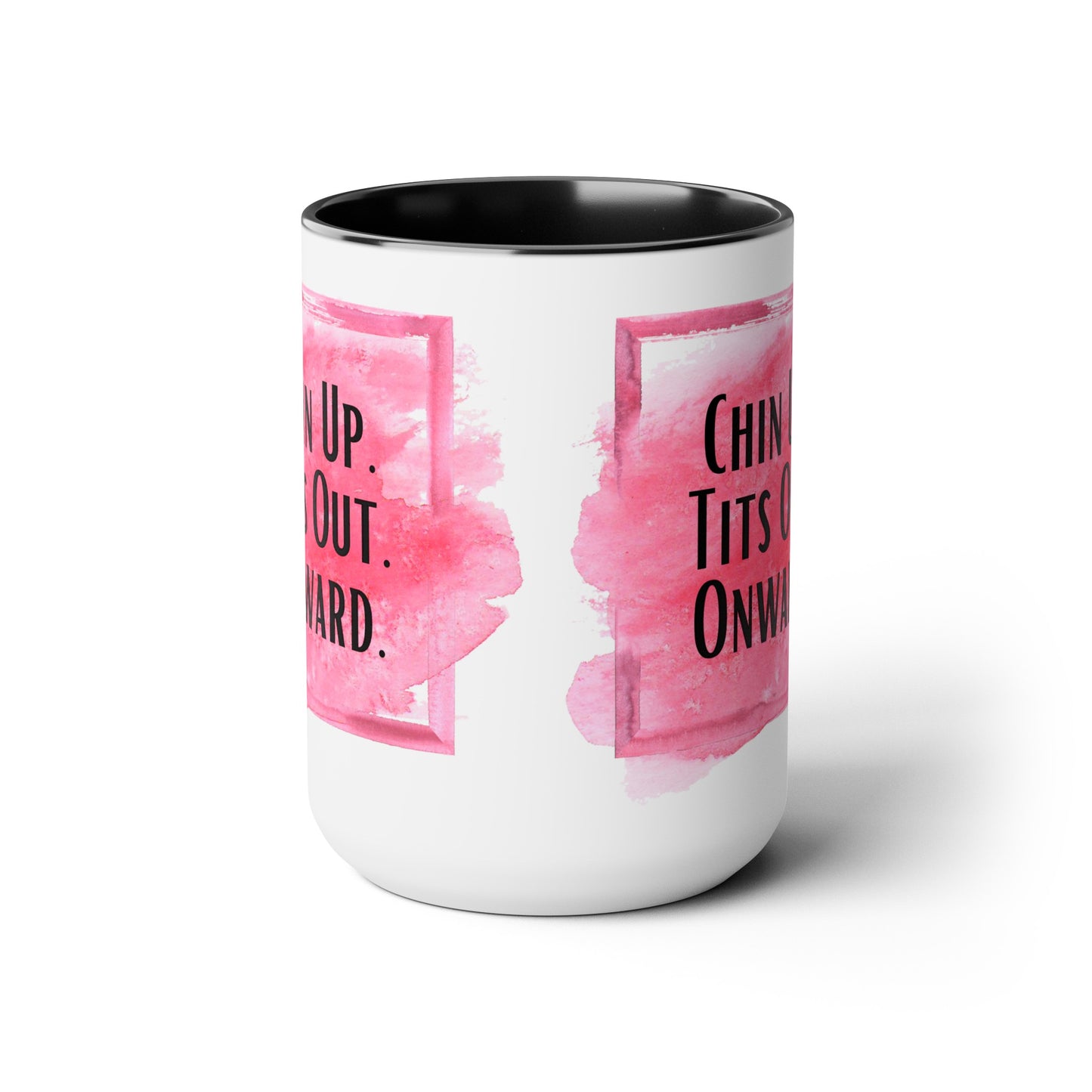 Chin Up Two-Tone Coffee Mugs, 15oz