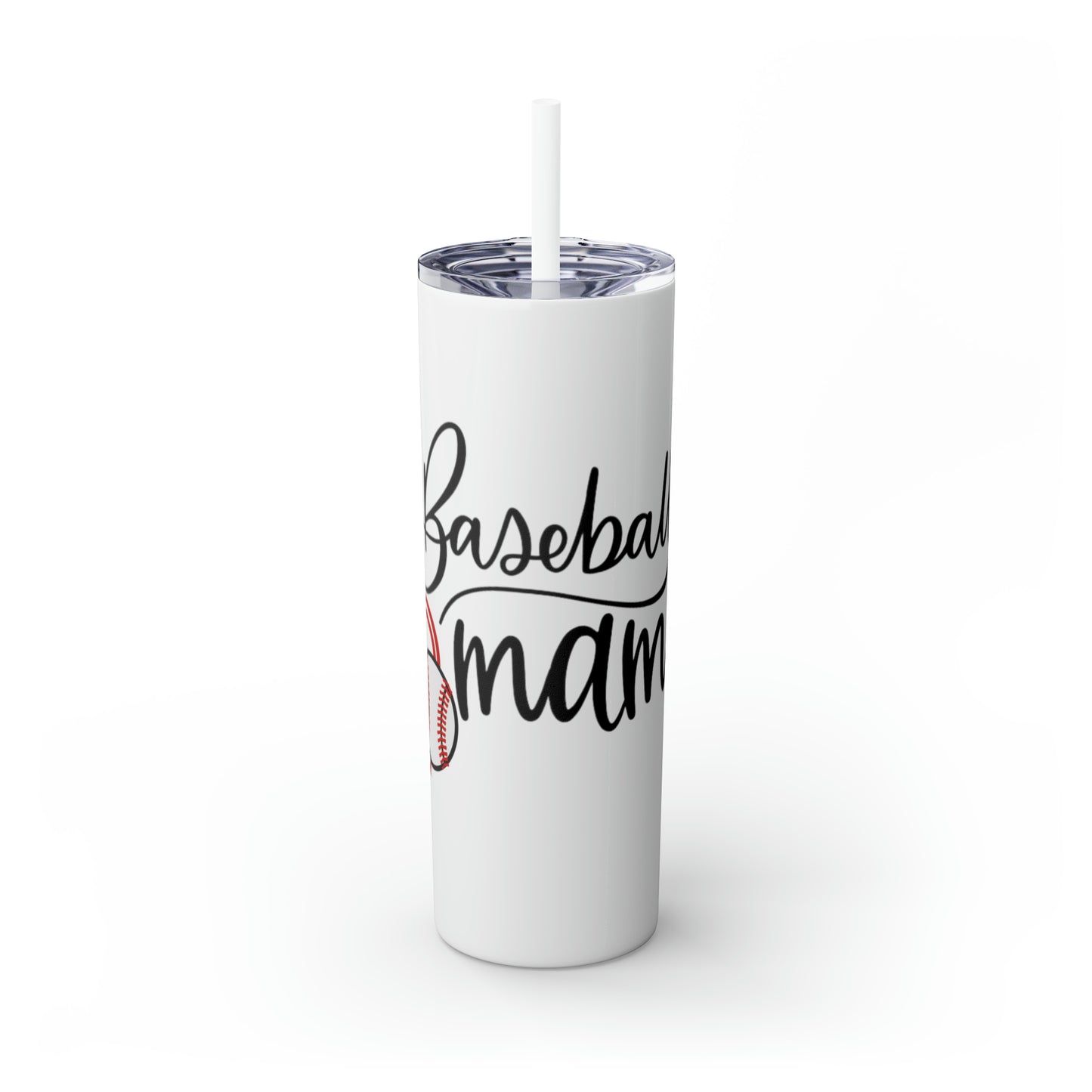 Baseball Mama Maars Skinny Tumbler with Straw, 20oz