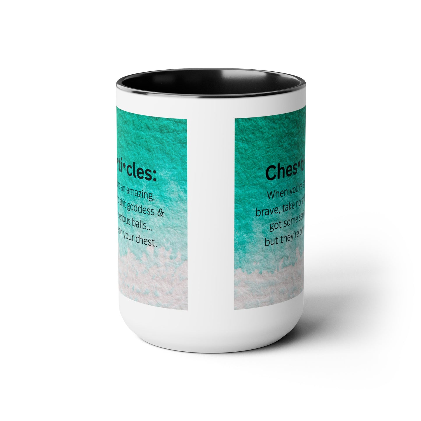 Chesticles Two-Tone Coffee Mugs, 15oz