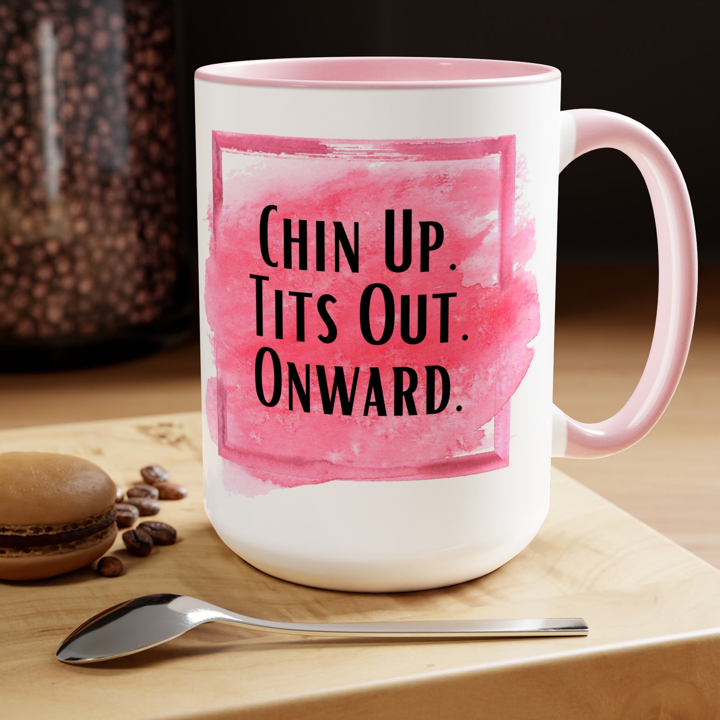 Chin Up Two-Tone Coffee Mugs, 15oz