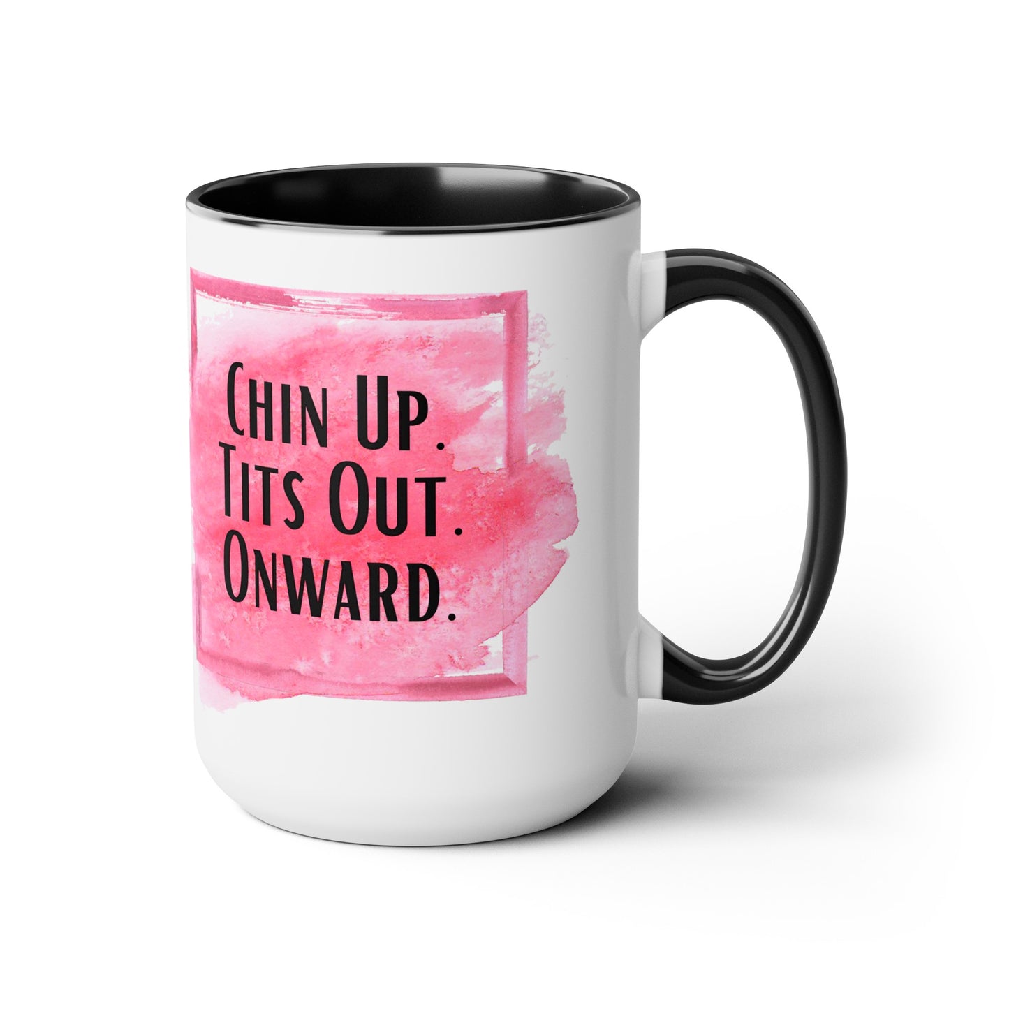 Chin Up Two-Tone Coffee Mugs, 15oz