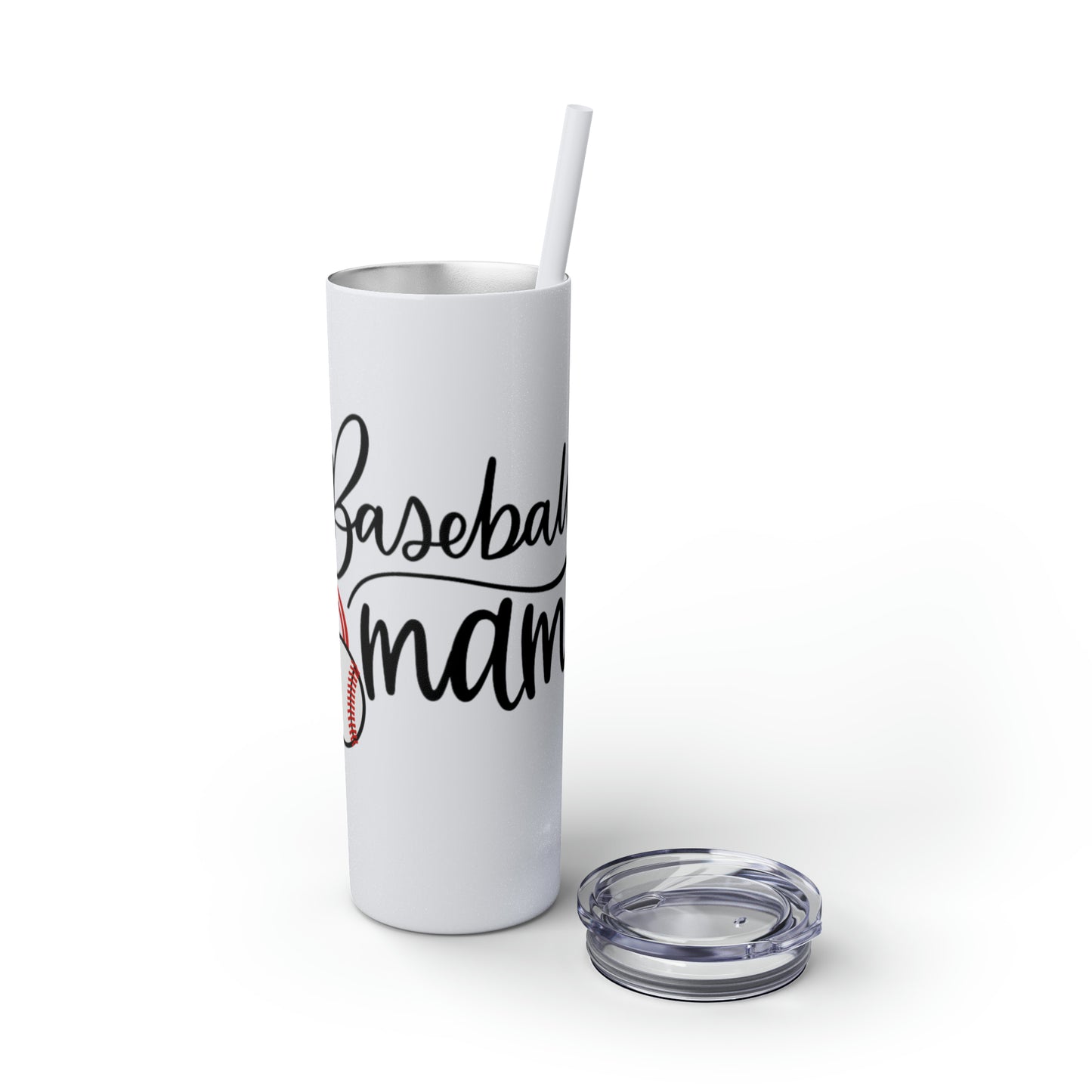 Baseball Mama Maars Skinny Tumbler with Straw, 20oz