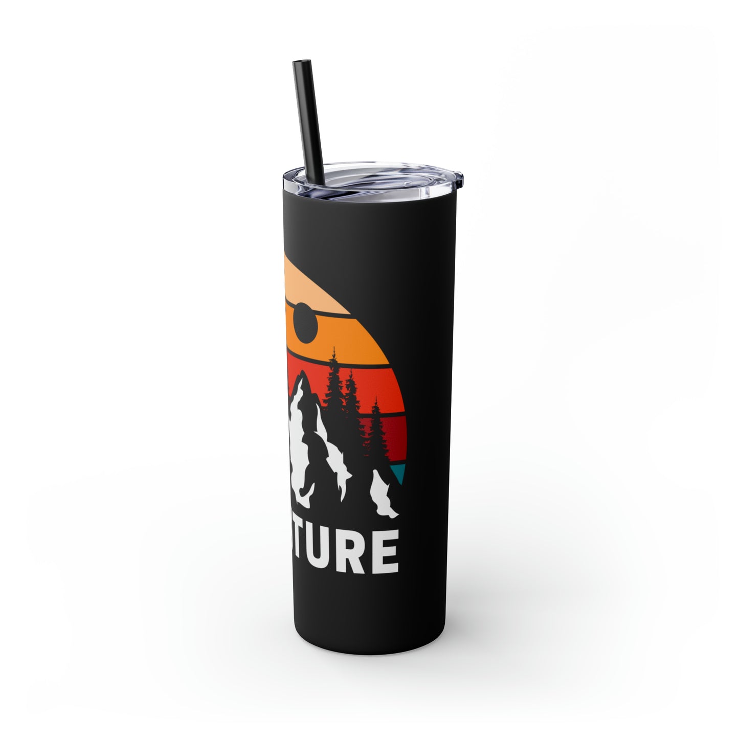 Adventure Maars Skinny Tumbler with Straw, 20oz