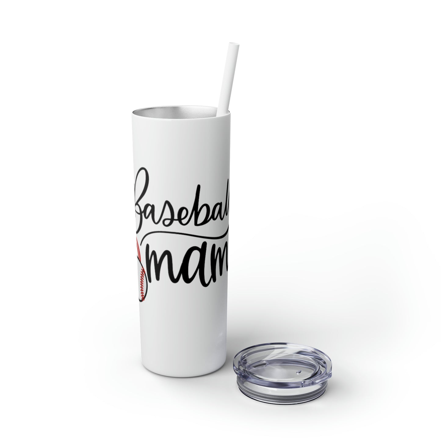 Baseball Mama Maars Skinny Tumbler with Straw, 20oz