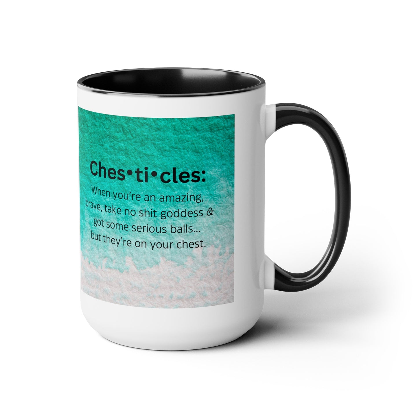 Chesticles Two-Tone Coffee Mugs, 15oz