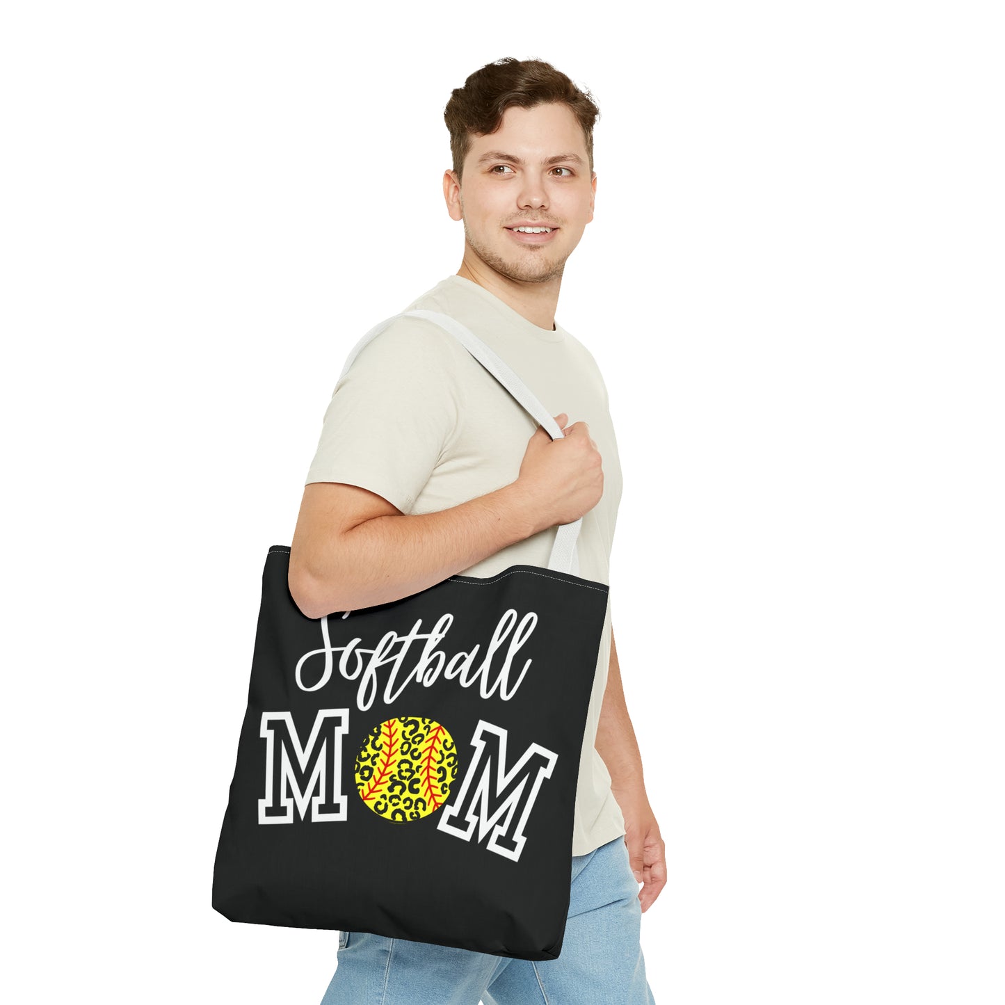 Softball Cheetah Mom Tote Bag (AOP)