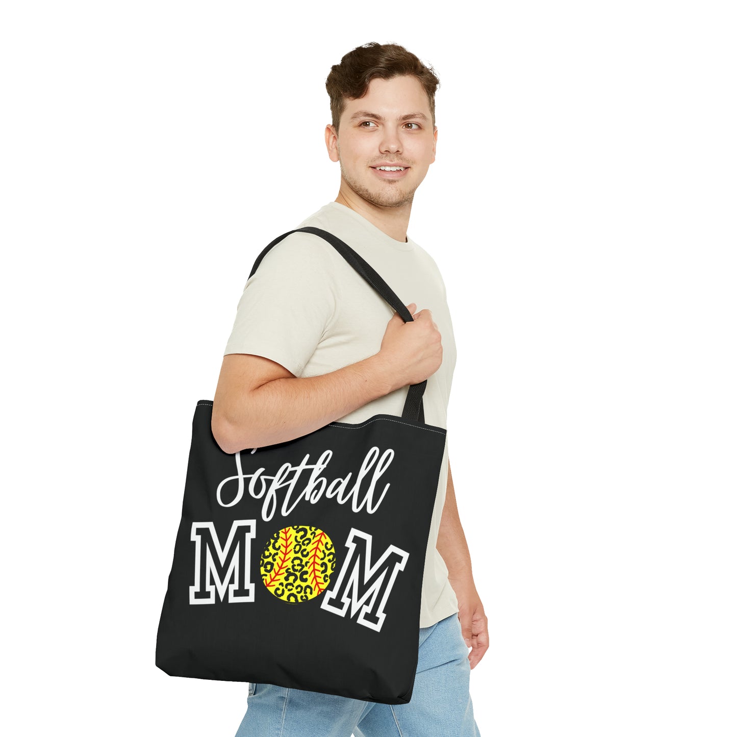 Softball Cheetah Mom Tote Bag (AOP)